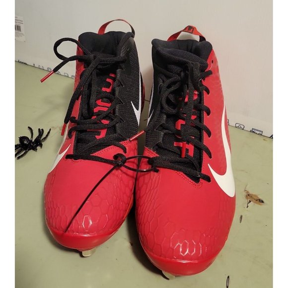 Nike Force Zoom Trout 5 Baseball Cleats Red Black Metal Mens Size 15 NEW 856 - Picture 2 of 9
